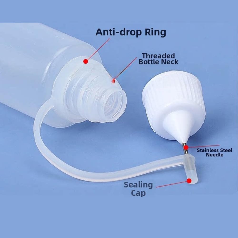 100PCS 3ml-120ml Kunststoff Squeezable Nadel Nachfüllbare DIY Flaschen Auge Flüssigkeit Dropper Probe Tropfen Kann Tinte applikator Behälter Kleber Pigment öl Flüssigkeiten (Gemischtes Deckel,120ML)
