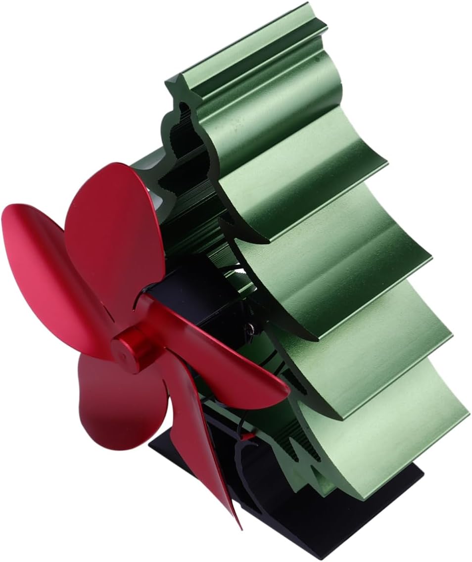 Christmas Tree Heat Powered Stove Fan Blade Silent Fireplace Fan for Burner Thermoelectric Heat Circulation Blower No Battery Plug Needed Ultra Quiet Log Stove Heater Accessory