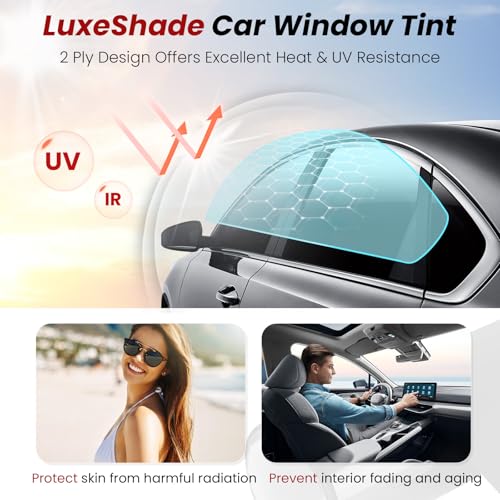 Image of Car Window Tint, 2Ply 5% Premium Nano Carbon Window Tint for Car, 24In x 100Ft Automotive Car Tint Privacy Film with Strength Adhesive, Blocks UV /IR Rays, Reduce Heat & Glare