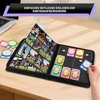 WITHYU 12 Taschen Sammelalbum für Karten, 720 Karten Kapazität - Wasserdichter Karten Ordner Side Loading mit Reißverschluss für TCG, Fußball & Sammelkarten, Tragbar (Violett) – Ansicht 3