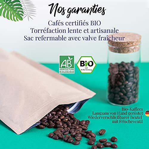 ORIGEENS BIO KOFFIEBONEN 1kg | Arabica Koffie Bonen | Probeerset, Ambachtelijk Gebrand, 4x250g | Cadeau-idee - Afbeelding 6