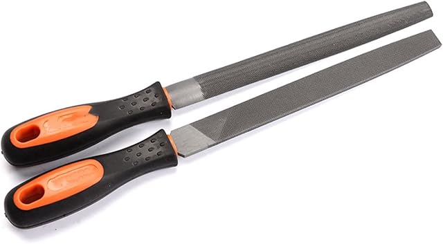 QINQIN Hand tool setback 8" Coarse Toothed Metal File Fit For Metalworking Woodworking Steel Rasp Files Set Half-Round File Flat File (Color : 2pcs)