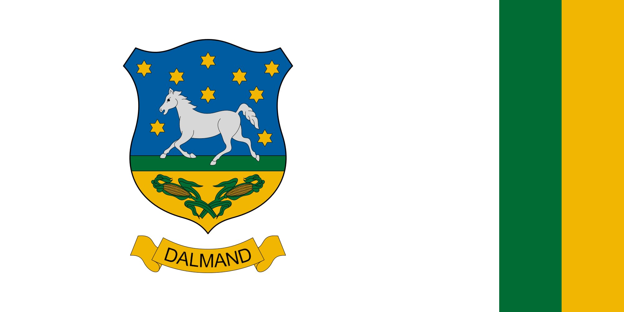 Drapeau Large Dalmand | Pavillon Officiel Dalmand község | Grand Drapeau Extérieur