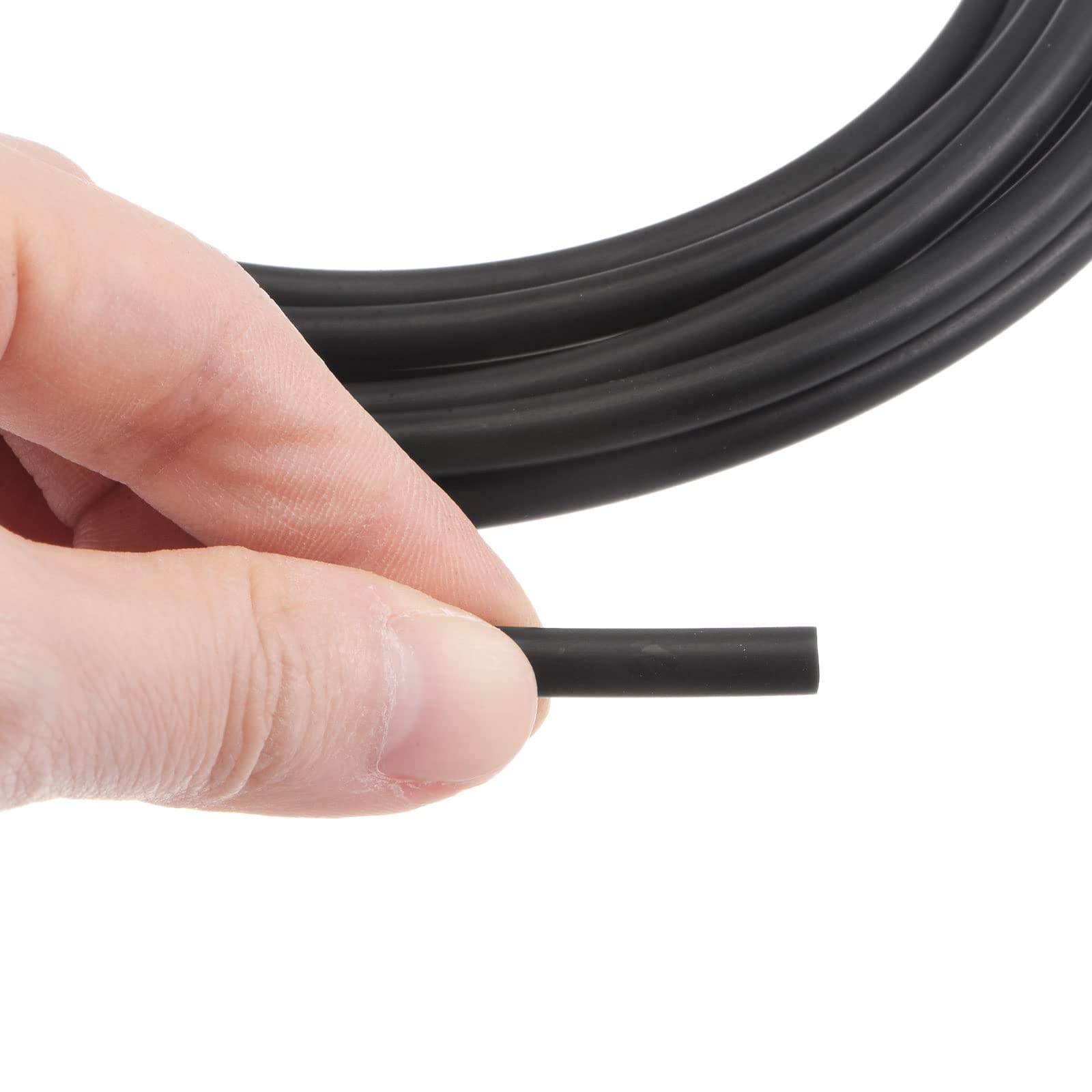 Poliuretano Redondas Correas 5mm Diámetro 9.84ft (5 Metros) Lisa Superficie PU Uretano Correa para Tracción Transmisión, Negro