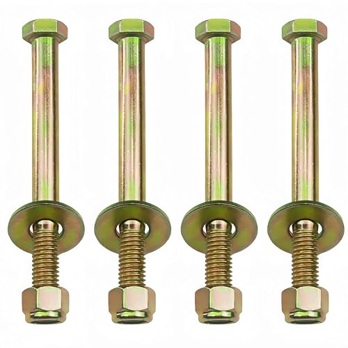 Image of 1 /2 inch x 5 inch Hex Head Bolt by Color Galvanization with Nylon Lock nut and Large Size Washer Assortment Kit,Alloy Steel,Grade 5.(4pcs Pack)