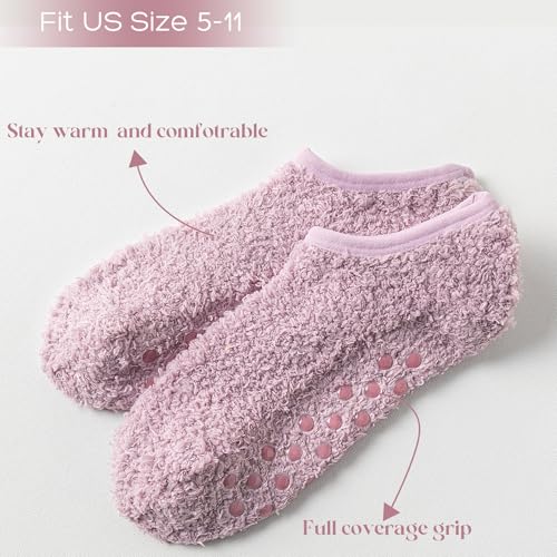 Image of 3Pairs Ankle Socks Low cut Pom Pom Fluffy Fuzzy Warm Winter Plush Slipper Socks For Women