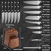 16-PCS-Knife-Set-with-Block-Japanese-Kitchen-Knife-Set-with-5-Layers-High-Carbon-9Cr18Mov-Stainless-Steel-Ultra-Sharp-Professional-Chef-Cooking-Knives-with-Ergonomic-Handle-Dishwasher-Safe 16 PCS Knife Set with Block, Japanese Kitchen Knife Set with 5 Layers High Carbon 9Cr18Mov Stainless Steel, Ultra-Sharp Professional Chef Cooking Knives with Ergonomic Handle, Dishwasher Safe