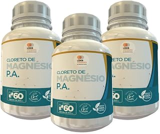 Cloreto de magnésio P.A 500mg 60 cápsulas kit com 3 potes