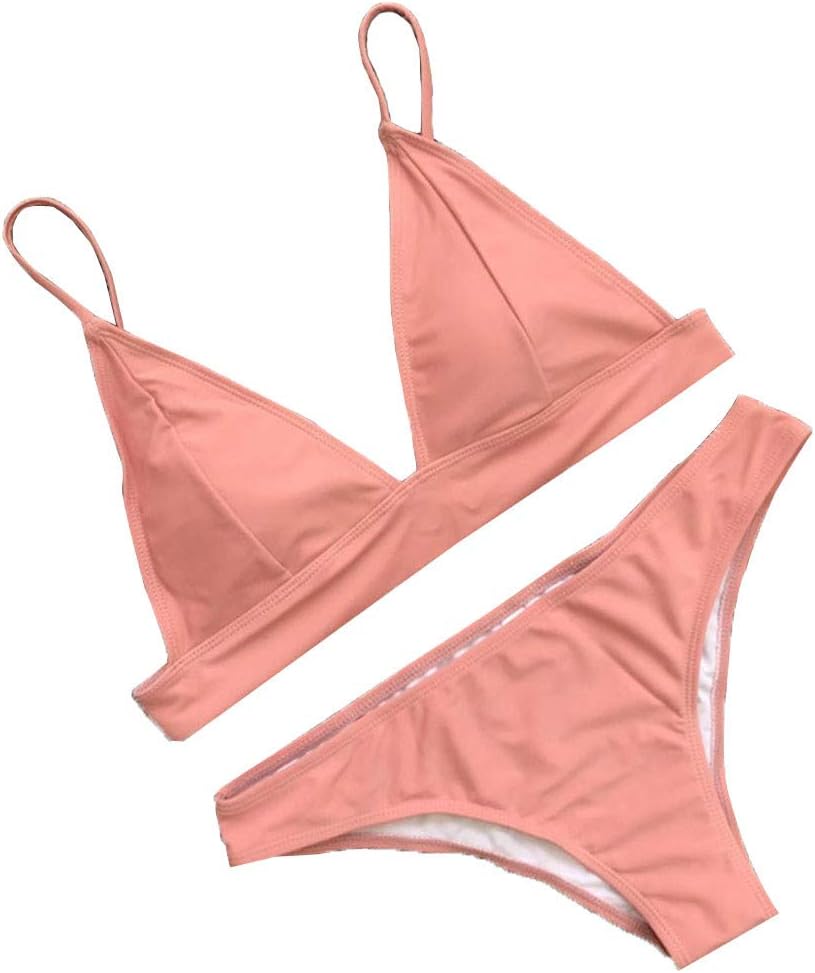RAINED-Women Bikini Set,Summer Solid Sexy Two Piece Cutout Top Low Waist Bottom Swimwear Tankini Monokini Bathing Suit
