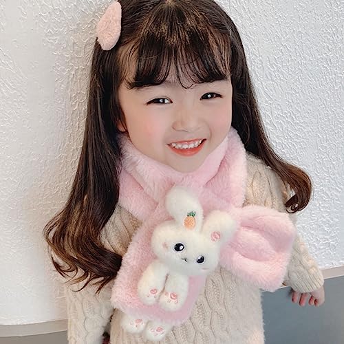 Windproof Toddler Furry Plush Neckerchief Warm Bib Bunny Scarf Plush Scarfs3