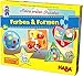 Produktbild HABA 304477 - Meine ersten Puzzles  Farben & Formen, Kinderpuzzle mit 5 Motiven ab 2 Jahren, mit beidseitig bedruckter Holzfigur zum freien Spielen