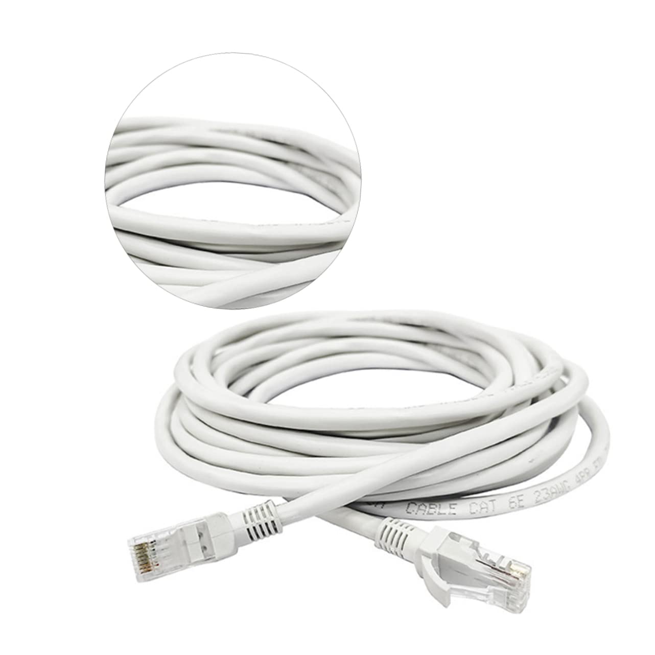 Gadpiparty Cavo Di Rete Da Metri Connettori Cavo Ethernet Per Server Router e Dispositivi Poe Bianco