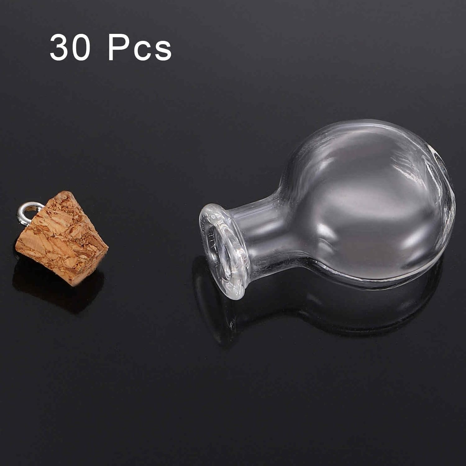 HARFINGTON 30 Pcs Name on Rice Glass Vial Pendant 19mm Width Mini Glass Bottles, for Necklace Wish Bottle DIY Pendant Craft Souvenirs - Image 3