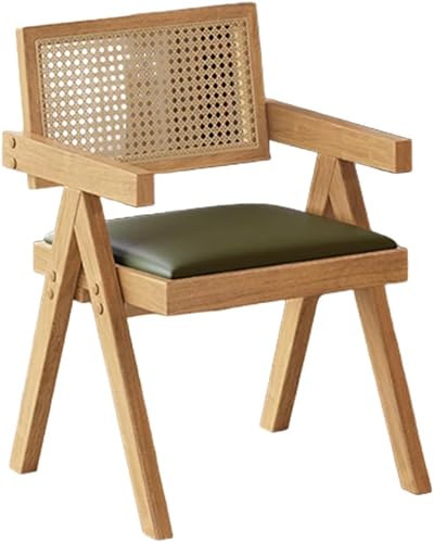 Miniatura 37 de YVYKFZD Juego de sillas de comedor de ratán, sillas de comedor de madera, sillas de cocina con respaldo tejido, sillón tapizado, silla auxiliar