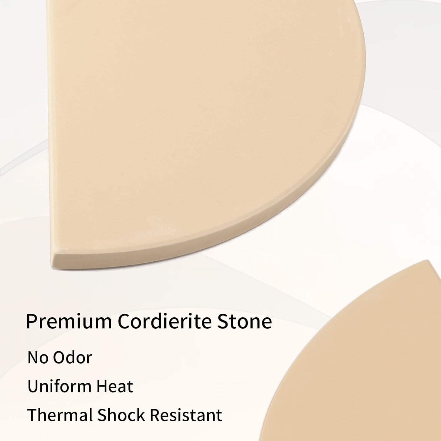 SUONA 15In Half-Moon Heat Deflector Plates for Kamado Joe Classic I, II, III, Replacement Parts for Kamado Joe Classic 15 Inch Pizza Stone, Ceramic Deflector Plates for Large Big Green Egg