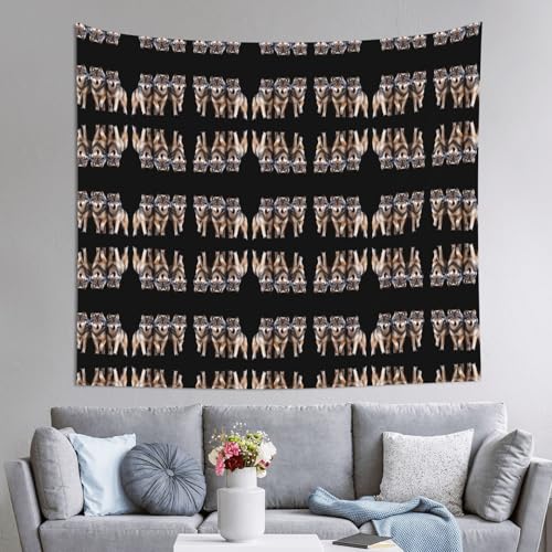 Art mural loup pour un salon chaleureux : grand tissu déco WZYCWB