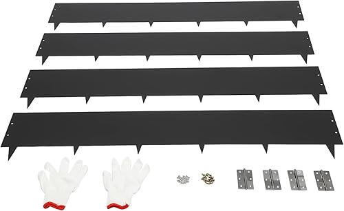 Borde de acero para césped, 40 pulgadas de largo, borde de acero de 8.46 pulgadas de profundidad, borde de borde de jardín negro, borde de paisaje