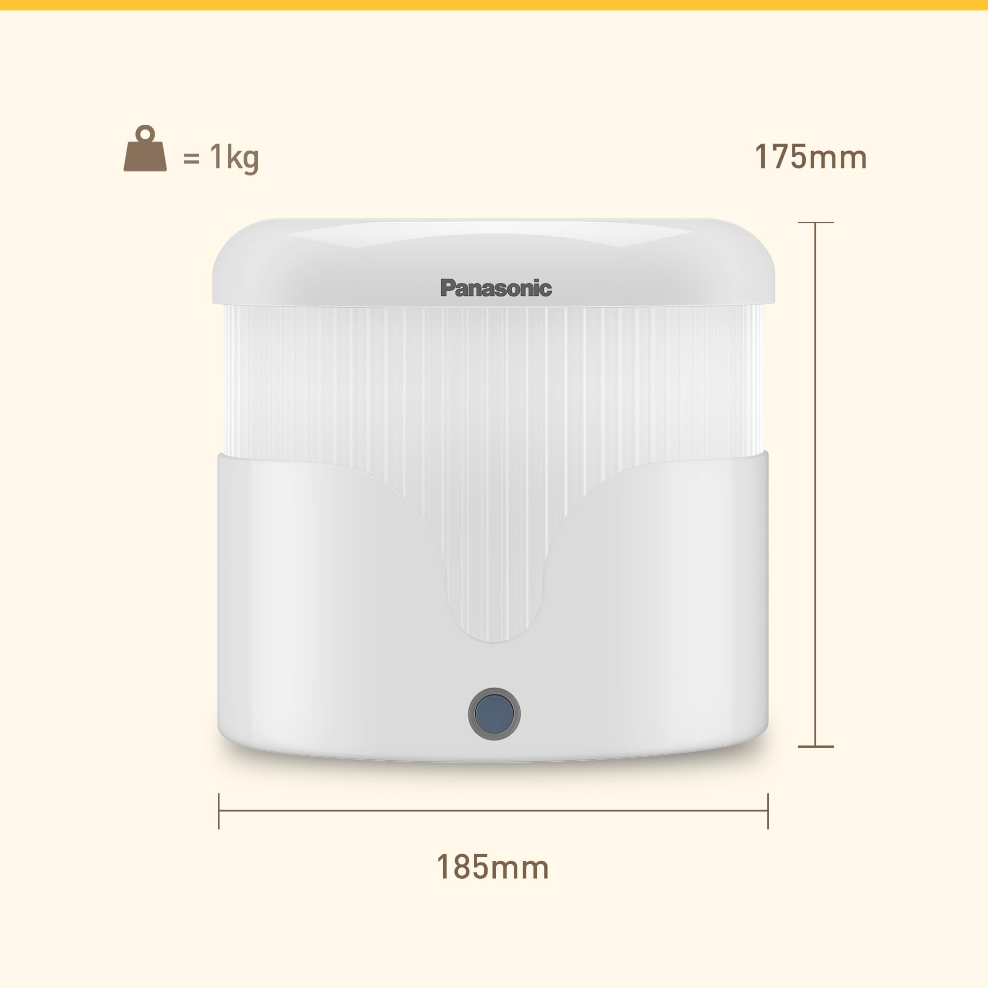 PANASONIC CP-JNW01-W Fuente de Agua para Mascotas, para Gatos y Perros de Tamaño Pequeño y Mediano, Capacidad de 1,9 L, Filtración de 4 Capas, Súper Silenciosa, Dos Modos, Blanco