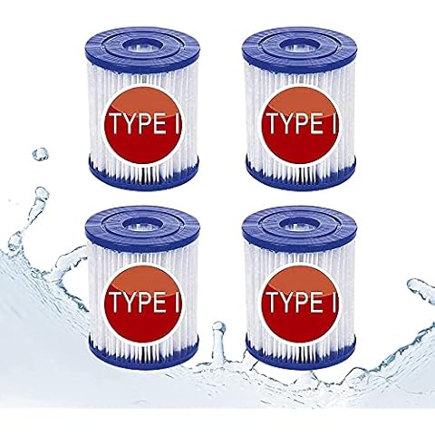 CXYXHW Pool Filter Cartridge Type I for Bestway,Size I Filter Cartridge for Bestway Pools 58381,Replacement Easy Filter Cartridge,Swimming Inflatable Pool Filter (4 pcs) Cover