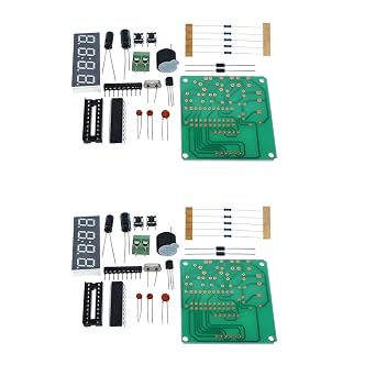 HiLetgo 2pcs AT89C2051 Digital LED Display Electronic Clock DIY Kit 0.56 Inch 4 Bits Electronic Clock Production Suite DIY Kit Red LED Tube 3V-5V