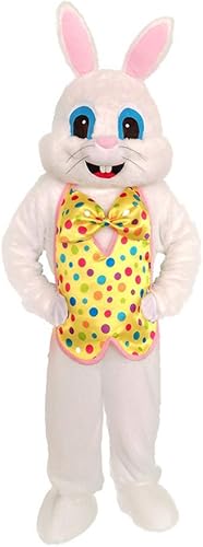 To.beone Disfraz de conejo de Pascua, disfraz de mascota de conejo, chaleco amarillo para adultos de Halloween