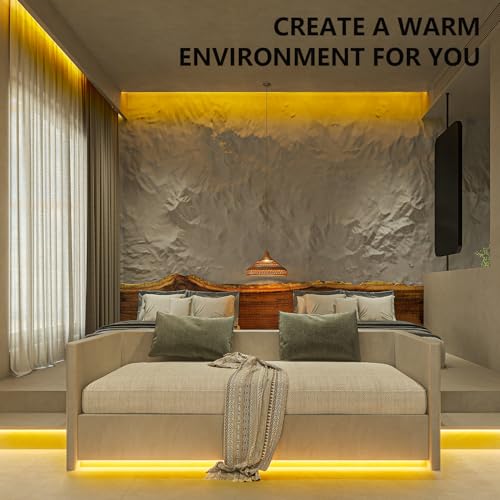 Image of 10ft Warm White LED Strip Lights,12V Dimmable Tape Lighting with Infrared Remote,SMD 2835 LEDs Adhesive Ribbon Light,Connectable