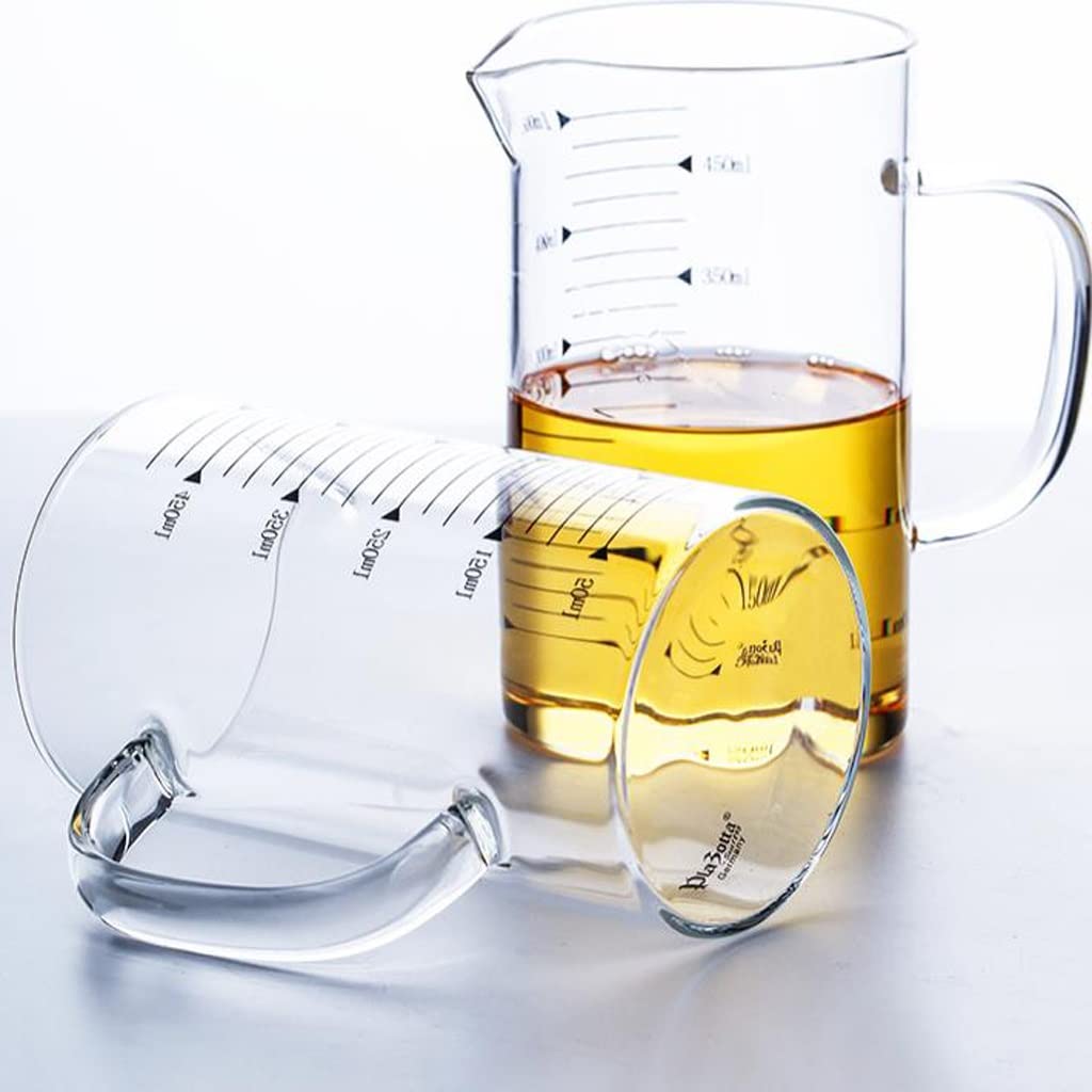 Taza medidora con Escala para Uso doméstico Ml Cocina Hornear Leche Medición de Agua Vasos de Vidrio de borosilicato Alto Durable (1000ml)