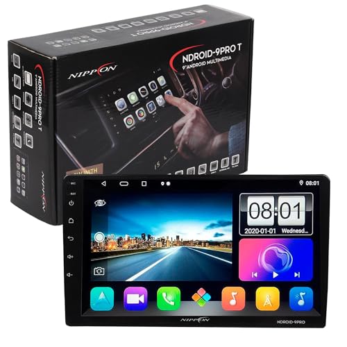 Image of Nippon NDROID 9PRO(T) with T-Link 2 /32 GB Wireless Apple Car Play and Android Auto with 9 Inch High Touch Panel Android 10.1, IPS Display, Bluetooth, WiFi, GPS, 40 Skin Included