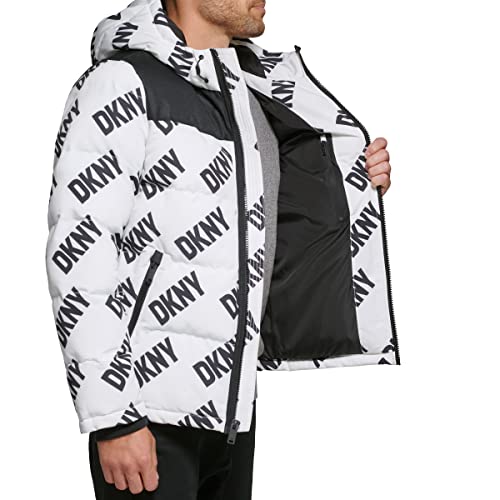 Image of DKNY Men's Mixed Media Quilted Puffer Jacket