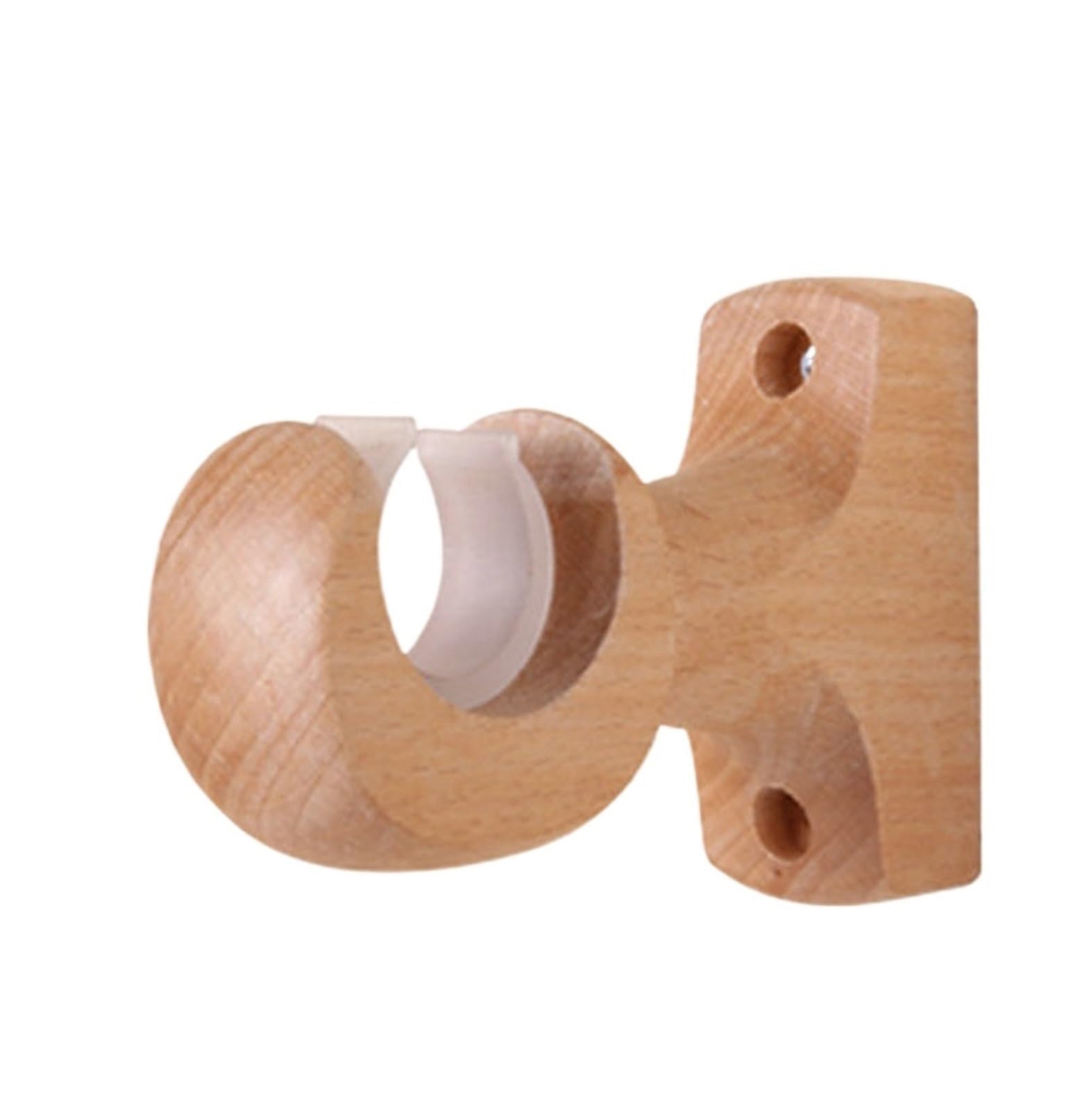 GLDYTVF Support Triangle Curtain Rod Bracket - 30mm Beech & Walnut Wood Holder with Terminal Ring - 1 Piece (Beech) - Perfect for Home Decor Window Treatments & Stylish Finishing Touches