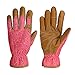 Price comparison product image OLSON DEEPAK Womens Leather Garden Work Gloves, Thorn Proof Gardening Gloves for Women (pink)