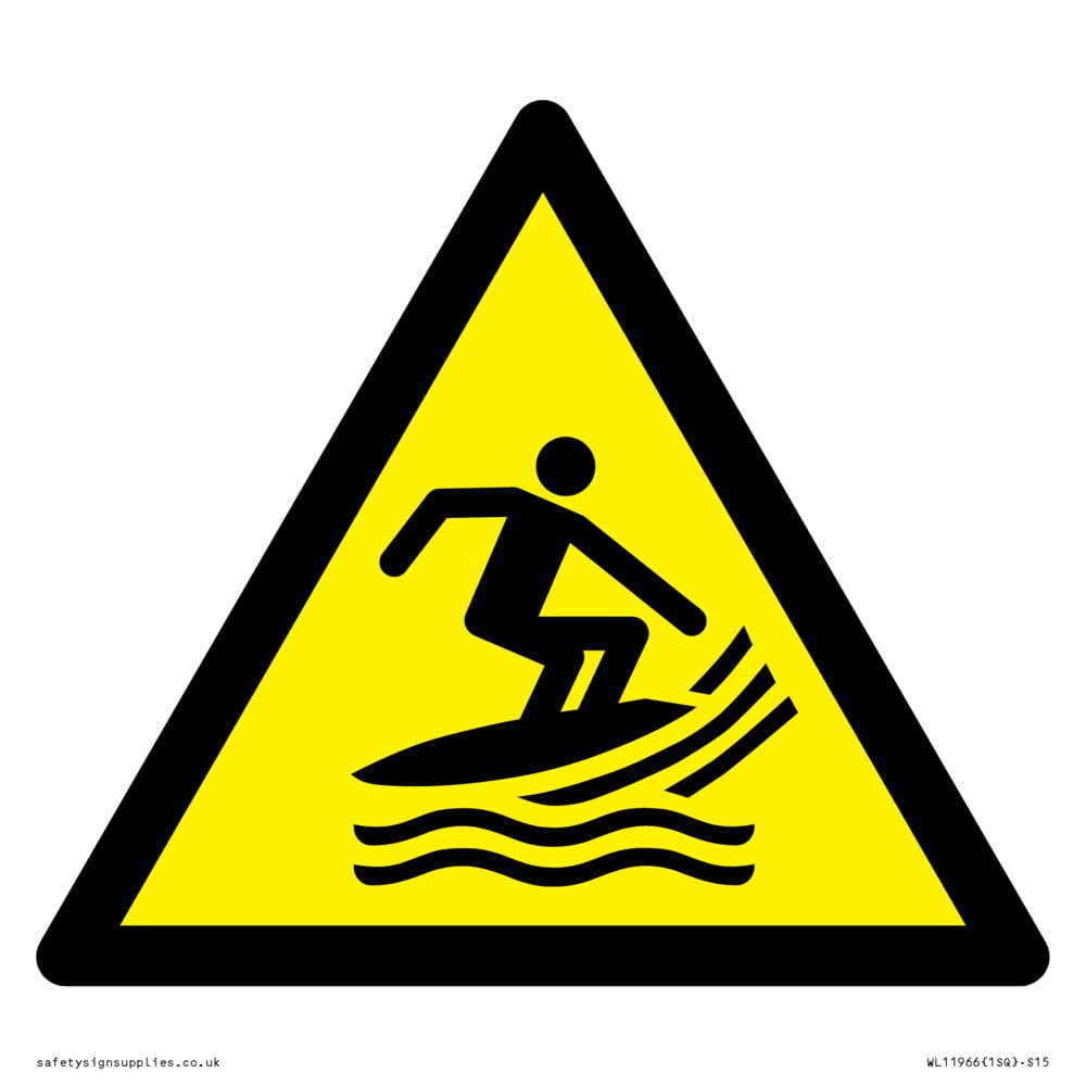 W046 Warning: Surf craft area Sign - 150x150mm - S15