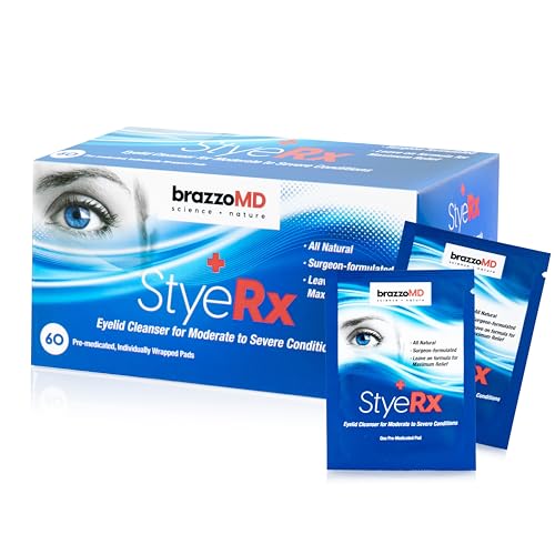 brazzoMD StyeRx Individual Eyelid and Lash Wipes for Stye Relief Chalazions - Box of 60