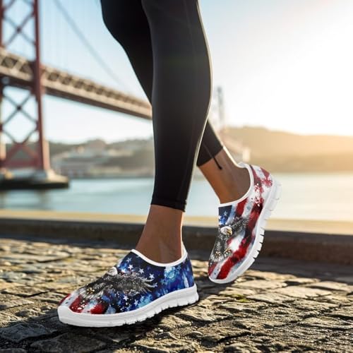 Image of Floral Sneakers for Women Colorful Art Shoes for Women Slip On Casual Work Shoes