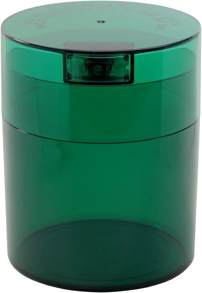 1/2 lb - The Ultimate Vacuum Sealed Coffee Container, Green Tint Cap & Body