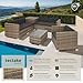 tectake Polyrattan Sitzgruppe mit Aufbewahrungsbox für Polster, Tisch mit Glasplatte, frei zu gruppierendes Gartenmöbel Set, Rattan Lounge für den Garten – Balkonmöbel, Balkonmöbel Kleiner Balkon