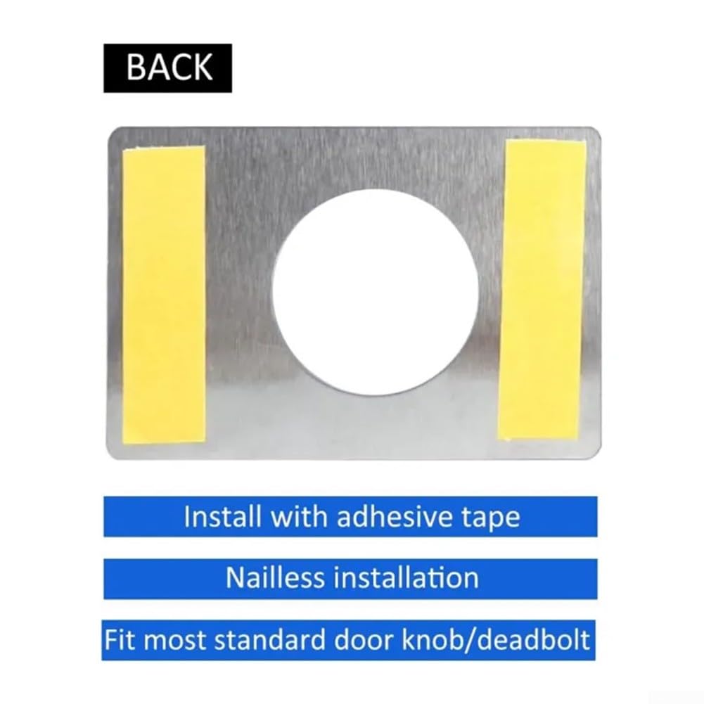 2PCS Door Repair Piece, Door Lock Repair Plate, Door Reinforcement Plate, Spherical Door Lock Fixing Plate with Stainless Steel - Image 3