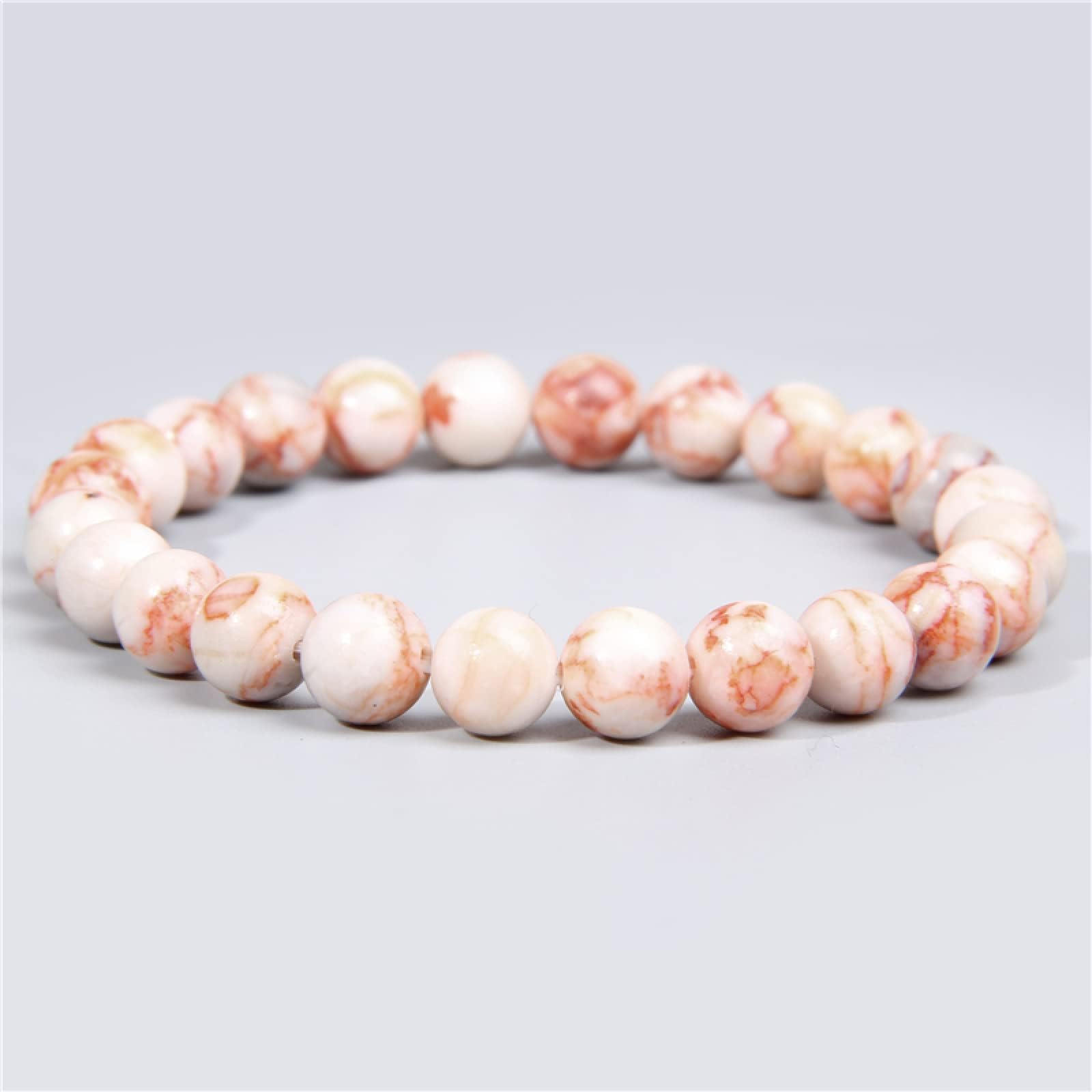 YCTTKDD Bracciale con Perline in Pietra Naturale da 8 mm per Donna, Uomo, Bracciale con Perline di Quarzo, Braccialetti con Perline di, Agata Rotonda, Regalo di Gioielli