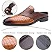 ADKGBE Men's Leather Printed Slingback Slip-On Slippers Fashion Comfortable Gradient Pointed Toe Low Chunky Heel Dress Mules Sandals Breathable Casual Business Formal Anti Slip Sandals (black,13)