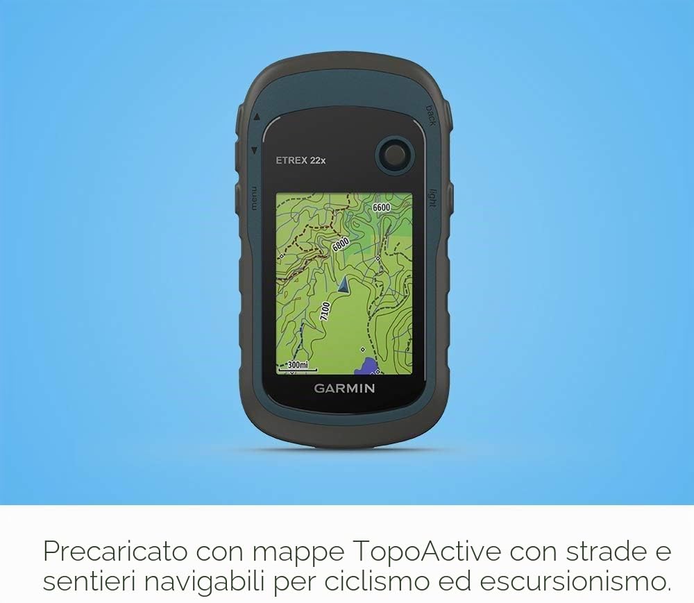 Garmin 010-02256-00 eTrex 22x, robusto navigatore GPS portatile, nero/blu navy