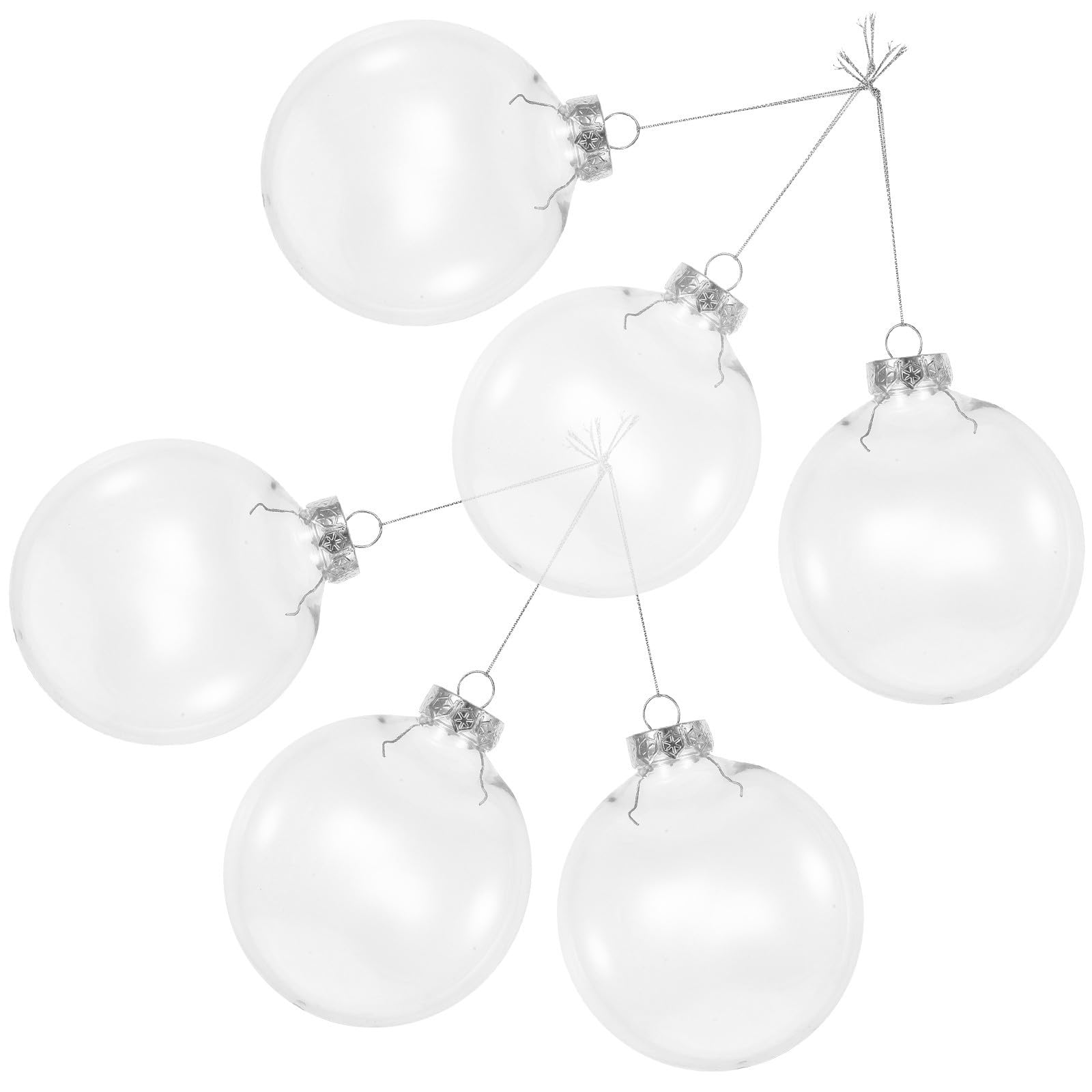 FRCOLOR 24 Piezas Bolas Navideñas Transparentes Rellenables de Plástico