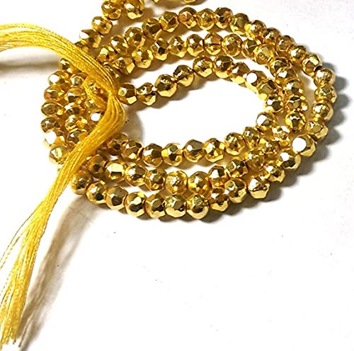 Chaîne rosaire en préhnite naturelle 3-4mm avec maille de laiton plaqué noir LKBEADS pour bijoux