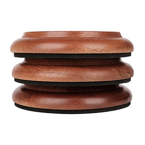 Grand Piano Caster Cups,Eison Solid Sapeliwood Piano Caster with Non-Slip & Anti-Noise Foam Floor Protectors for Hardwood Floor, Set of 3
