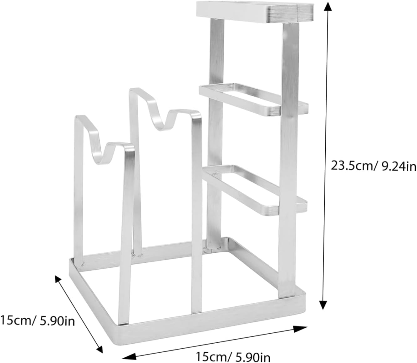 Stainless Steel Pot Lid and Cutting Board Stand Hollow Drain Design Utensil Organizer for Kitchen Counter and Cabinet Storage Easy to Clean Safe Holder Rack
