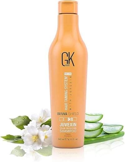 Gk Hair Global Keratin UV Color Shield Shampoo 240 ml - Deep Cleansing Color &amp; Sun Heat Protection For Color Treated Dry D...
