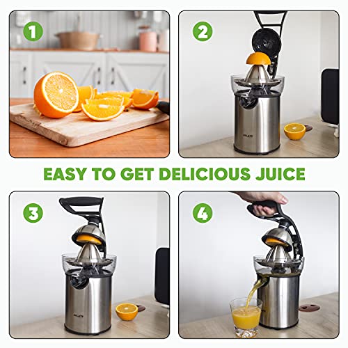 Aslatt Citrus Juicer Electric, Stainless Steel Orange Juicer Squeezer Juice Maker For Lime Grapefruit Lemon，Orange Juicer Machine, Detachable Design, Easy Clean #TOP5