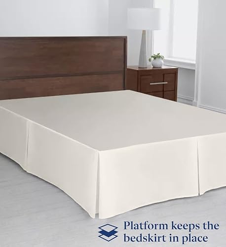 Miniatura 3 de Falda plisada de lujo para cama King, caída a medida de 16 pulgadas, fácil ajuste, volantes plisados contra el polvo, 100% microfibra, calidad de