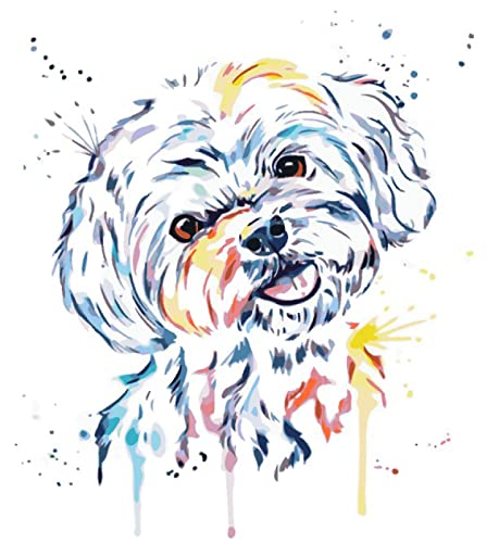 Point de croix chiot mignon pour décorer votre salon en broderie DIY
