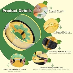 Inflatable Dog Cone,Adjustable Comfy Alternative to Dog Donut Collar after Surgery, Dog Cone Collar for Small Medium Large Dog with Removable Cover,Dual-Sided Pattern,Waterproof Fabric(XS) Inflatable Dog Cone,Adjustable Comfy Alternative to Dog Donut Collar after Surgery, Dog Cone Collar for Small Medium Large Dog with Removable Cover,Dual-Sided Pattern,Waterproof Fabric(XS)