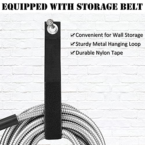 100Ft Garden Hose Made By Metal With Super Tough And Soft Water Hose, Household Stainless Steel Hose, Durable Metal Hose With Adjustable Nozzle, No Kinks And Tangles, Easy To Store With Storage Strap #TOP1